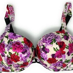 Victoria's Secret Floral Bra in Red and Purple